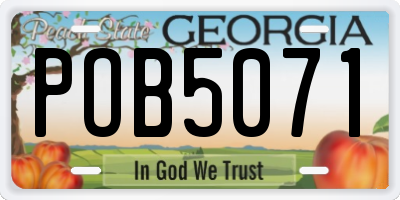 GA license plate POB5071
