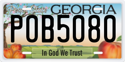 GA license plate POB5080