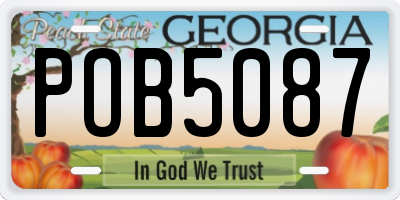 GA license plate POB5087