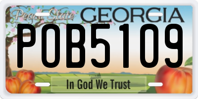 GA license plate POB5109