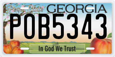 GA license plate POB5343