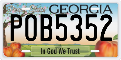 GA license plate POB5352