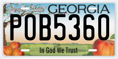 GA license plate POB5360