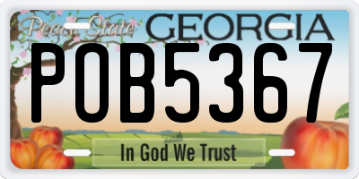 GA license plate POB5367