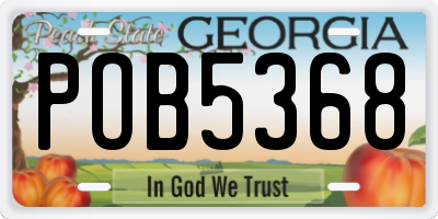 GA license plate POB5368