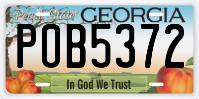 GA license plate POB5372