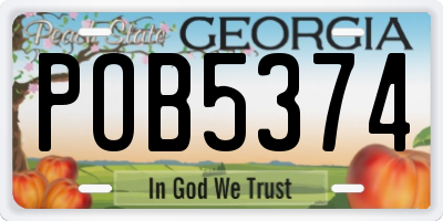 GA license plate POB5374