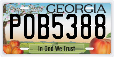 GA license plate POB5388