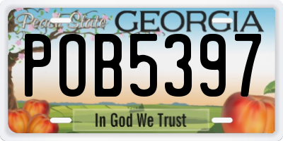 GA license plate POB5397
