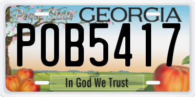 GA license plate POB5417