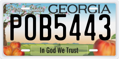 GA license plate POB5443