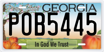 GA license plate POB5445