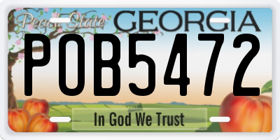 GA license plate POB5472