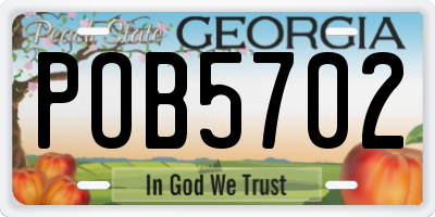 GA license plate POB5702