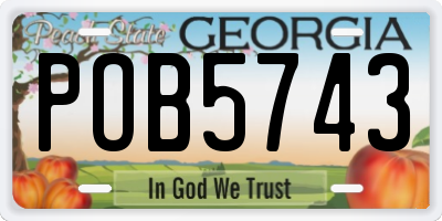 GA license plate POB5743