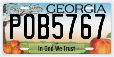 GA license plate POB5767