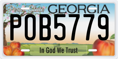 GA license plate POB5779
