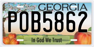 GA license plate POB5862