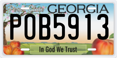 GA license plate POB5913