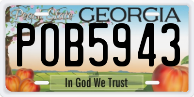 GA license plate POB5943