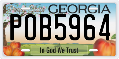 GA license plate POB5964