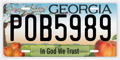 GA license plate POB5989