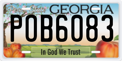 GA license plate POB6083