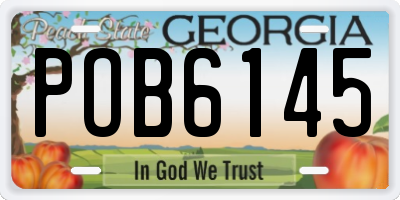 GA license plate POB6145