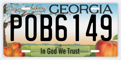 GA license plate POB6149