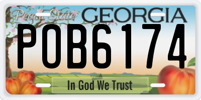 GA license plate POB6174