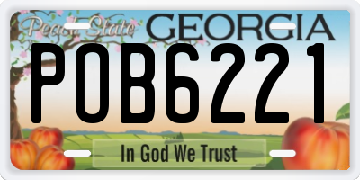 GA license plate POB6221