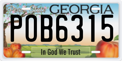 GA license plate POB6315