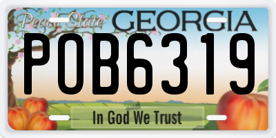 GA license plate POB6319
