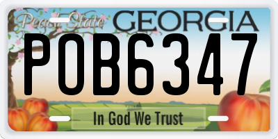 GA license plate POB6347
