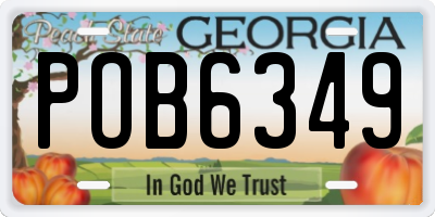 GA license plate POB6349