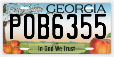 GA license plate POB6355