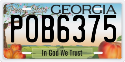 GA license plate POB6375