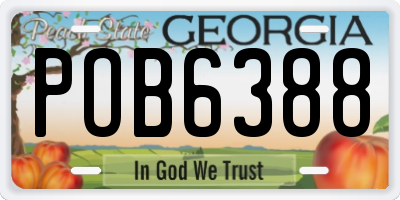 GA license plate POB6388