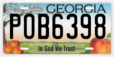 GA license plate POB6398
