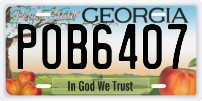 GA license plate POB6407