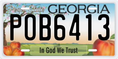 GA license plate POB6413
