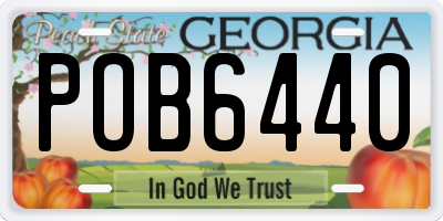 GA license plate POB6440