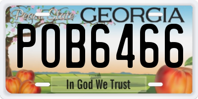 GA license plate POB6466