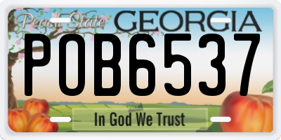 GA license plate POB6537