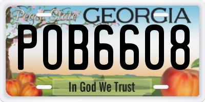 GA license plate POB6608