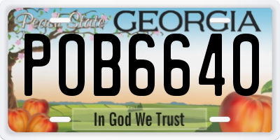 GA license plate POB6640