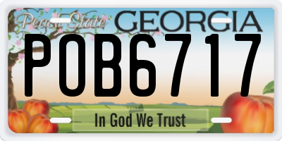 GA license plate POB6717