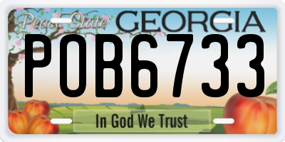 GA license plate POB6733