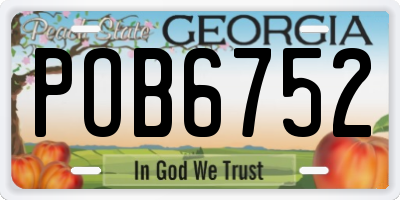 GA license plate POB6752