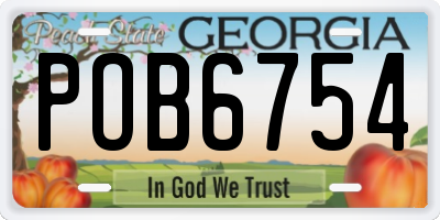 GA license plate POB6754